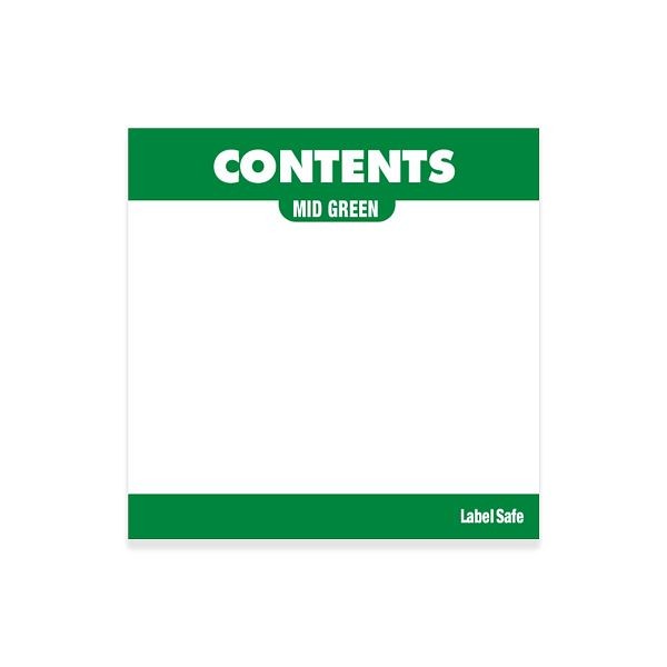 OilSafeSystem Paper Rectangle Label, 3.25" x 3.25", Light Green, 280305