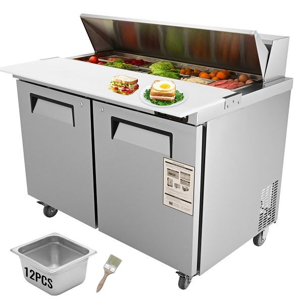VEVOR Commercial Refrigerator, 48" Sandwich & Salad Prep Table, FLWSSMZLZGZT1BZJIV1