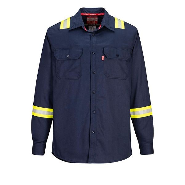 Portwest Bizflame 88/12 FR Taped Shirt, Navy, 4XL, FR706NAR4XL