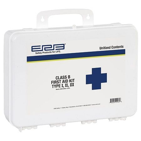 ERB Safety First Aid Kit, Bulk, Class B, Type I, II and III, Plastic Case, 28890