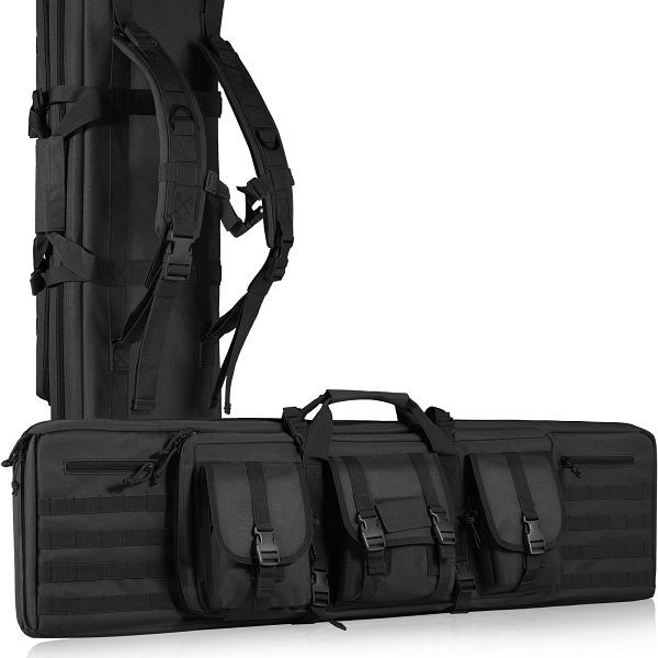 VEVOR Tactical Range Bag, 42 inch Tactical Double Firearm Bag, Black, BYBQD42YCHS2PKJDWV0