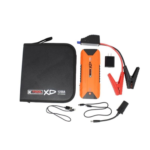 K Tool International Compact Jump Starter 1200 amp, 12-volt, 16,000mAh, KTIXD8008