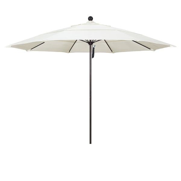 California Umbrella 11' Venture Series Patio Umbrella, Bronze Aluminum Pole, Pulley Lift, Sunbrella 1A Canvas Fabric, ALTO118117-5453-DWV