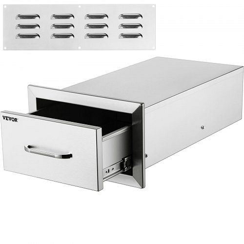 VEVOR 14-Inch Flush Single Access Drawer 8.5" x 14" stainless steel, 8.5X14YC1CBXGCTG1V0