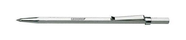 GEDORE Carbide scriber, for Metal, Hex, 150 mm long, Scriber tool with pocket clip, 208-150, 8881680