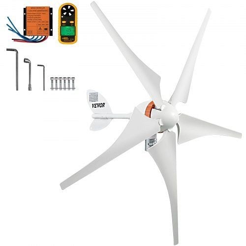 VEVOR Wind Turbine Generator, 12V/AC Wind Turbine Kit, 400W Wind Power Generator, 5 Blades, with MPPT Controller, YFLFDJKZQFSJS6WCVV0