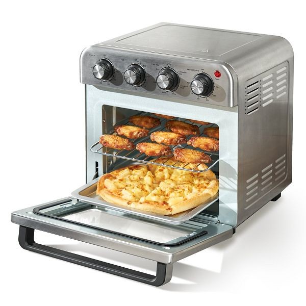 VEVOR 7-in-1 Air Fryer Toaster Oven, 18L Convection Oven, 1700W Stainless Steel Toaster Ovens Countertop Combo with Grill, KQZKX18L1800WQQ77V1