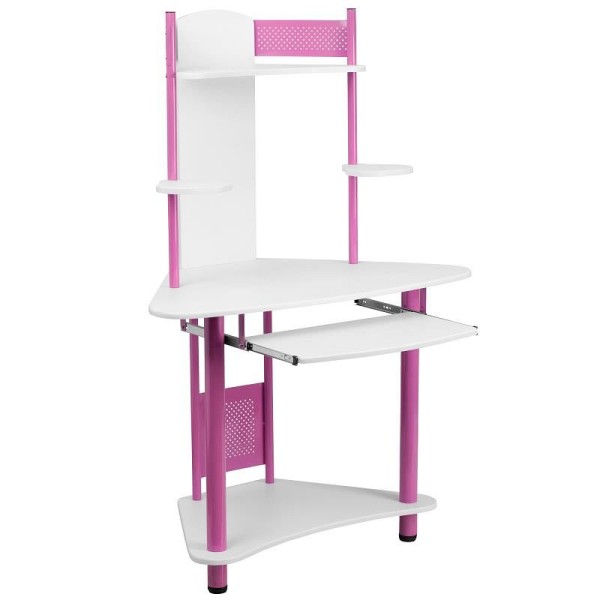 Flash Furniture Walker Pink Corner Computer Desk with Hutch, NAN-JN-2705-PK-GG