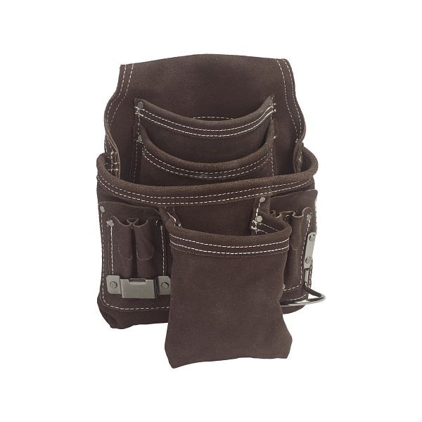 Bucket Boss 10 Pocket Suede Leather Tool Pouch in Brown, Quantity: 6 cases, 54063