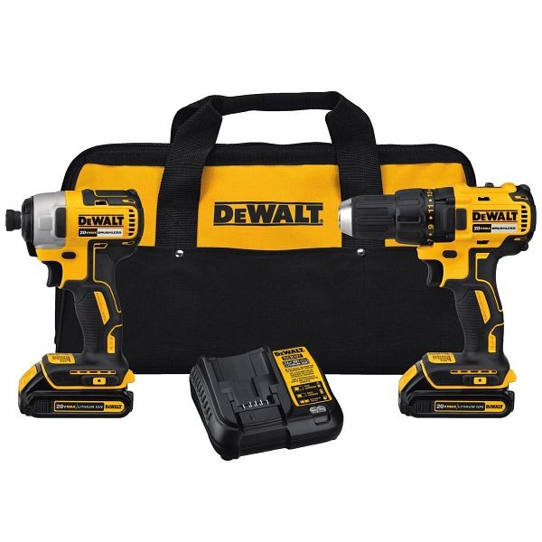 DeWalt 20V Max Compact Brushless Drill Driver and Impact Kit, DCK277C2