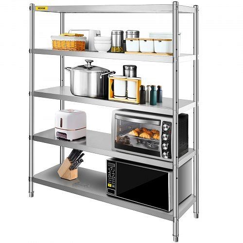 VEVOR Kitchen Shelves Shelf Rack Stainless Steel Shelving Organizer Units 60x72 Inch, BXGHJ5C60X18.5YC1V0