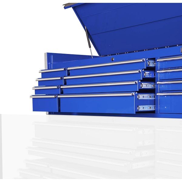 Extreme Tools RX Series 72"W x 25"D 12 Drawer Top Chest Blue with Chrome Drawer Pulls, RX722512CHBL