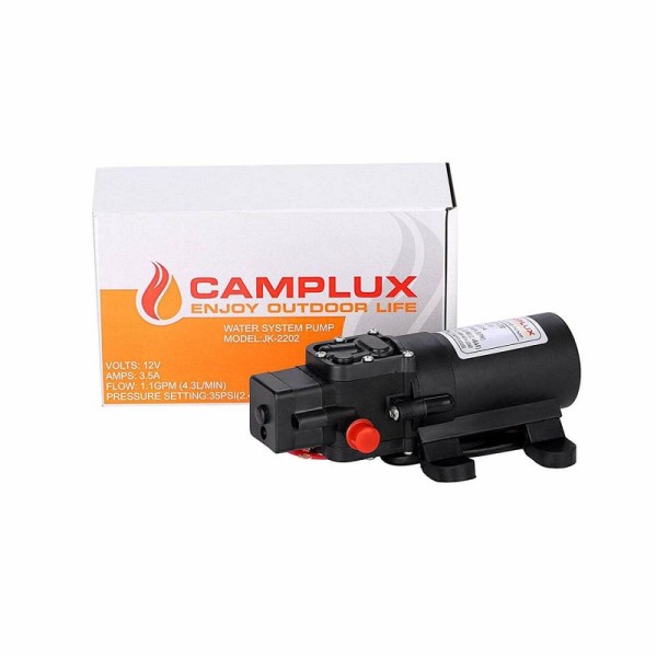 Camplux Pressure Diaphragm Water Pump, 1.2 GPM, JK-2202
