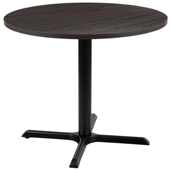Flash Furniture Chapman 36" Round Multi-Purpose Conference Table in Rustic Gray, GC-M-BLK-15-GRY-GG
