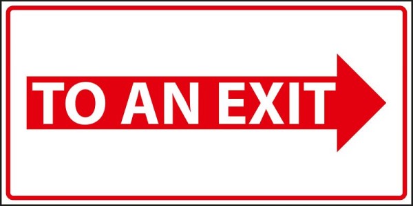 Marahrens Sign EX0056 - To an exit with arrow right, photoluminescent rigid plastic, Size: 14 x 7 inch, EX0056.014.22