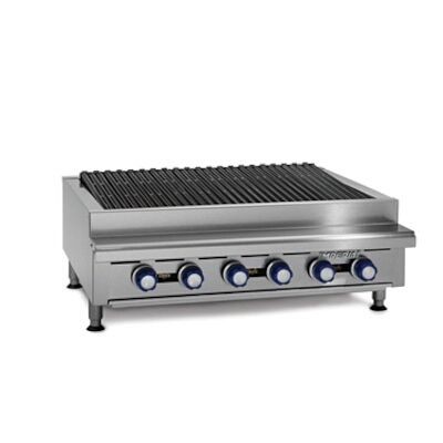 Imperial Countertop Charbroiler, gas, 24"W, (4) radiant burners, cast iron slanted top grates, IRB-24