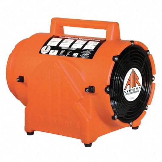 Air Systems International Axial Confined Space Fan, 1/4 hp HP, 220V AC Voltage, 2,850 RPM Blower/Fan Speed, CVF-8AC50