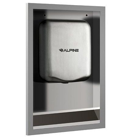 Alpine Hemlock Hand Dryer ADA Compliant Recess Kit, Stainless Steel Brushed, ALP400-RECESS