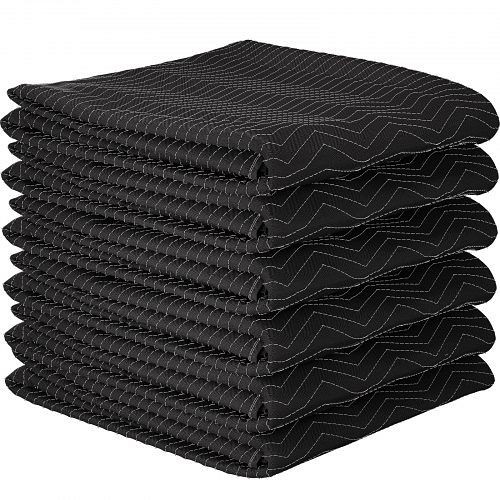 VEVOR Moving Blankets Packing Blankets 80" x 72" Furniture Pads 6 Pack Black, BBYTH5480X726RMPLV0