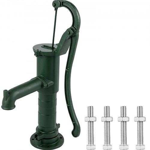 VEVOR Antique Hand Water Pump Pitcher Pump Cast Iron for Yard Ponds Garden Green, YLSFB1AAUECL03ENEV0