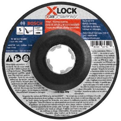 Bosch 5 Inches x .045 Inches X-LOCK Arbor Type 27A (ISO 42) 60 Grit Fast Metal/Stainless Cutting Abrasive Wheel, 2610053360