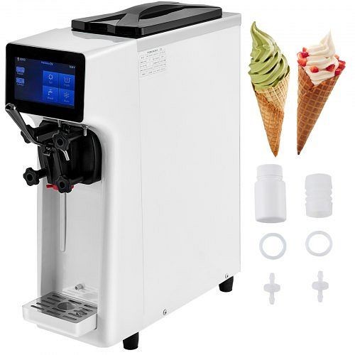 VEVOR Commercial Ice Cream Maker, 10-20L/H Yield, 1000W Countertop Soft Serve Machine, White, DTBQLJBSMCBQLT9Q1V1