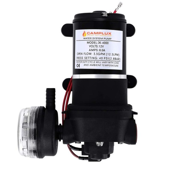 Camplux Pressure Diaphragm Water Pump, 3.3 GPM, JK-4000