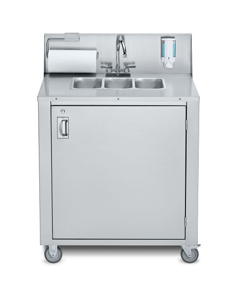 Crown Verity Triple Stainless Handwashing Sink, Cold Water Unit, CV-PHS-3C