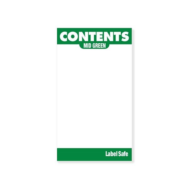 OilSafeSystem Adhesive Contents Labels 2"x3.5", Light Green, 282105