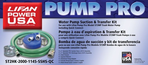 Lifan Power 2" Trash Water Pump Hose Kit - QC, ST2HK-2000-1145-SSHS-QC