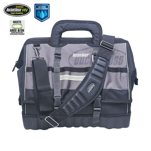 Bucket Boss 18 in. HV Pro Drop-Bottom Tool Bag in Grey and Black, Quantity: 2 cases, 68118-HV