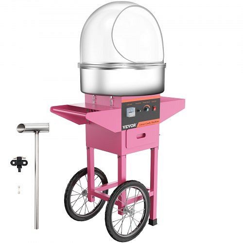 VEVOR Electric Cotton Sugar Candy Floss Maker Machine with cart+cover Works Continually, HCMHTJ+GZ00000001V1