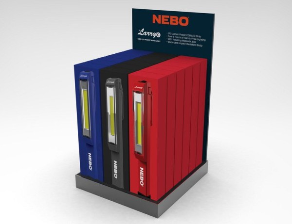 Nebo Counter Display for COB LED Pocket Work Light with Rotating Magnetic Clip Larry COB, NEB-DSP-0030