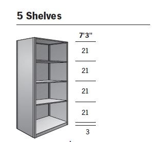 Deluxe 36 x 24 Closed shelving units with 5 shelves, Angle Front, CL5 - 24
