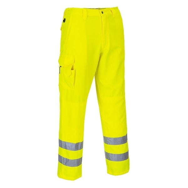 Portwest Hi-Vis Cargo Pants, Yellow, 4XL, Regular, E046YER4XL
