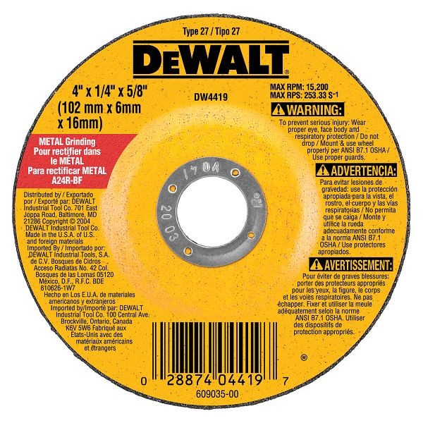 DeWalt 5" x 1/8" x 7/8" High Performance Pipeline Wheel, DW8484