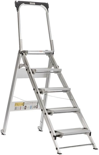 Xtend+Climb 5 Step Folding Safety Step Stool with Handrail, Type 1AA, 375 lb, WT5