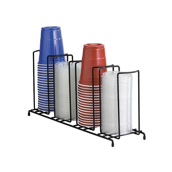 Dispense Rite Four section wire rack cup and lid organizer - Black Wire Form, WR-4
