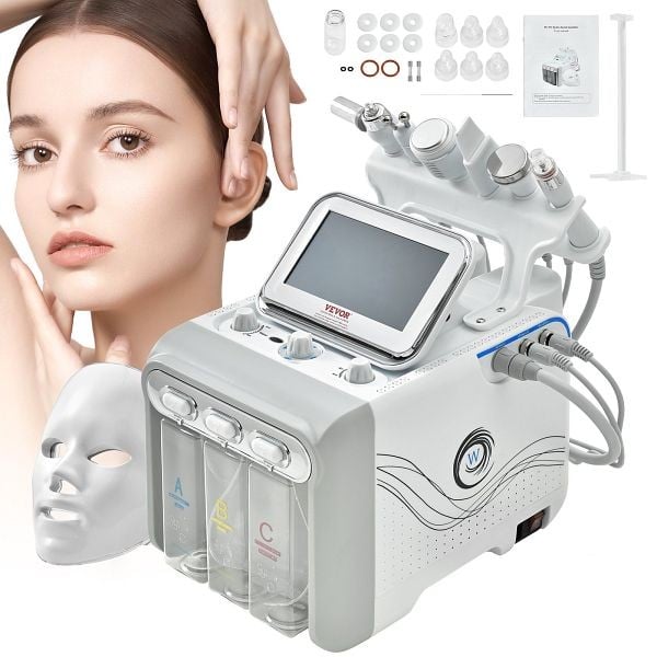 VEVOR 7 in 1 Hydrogen Oxygen Facial Machine, Professional Hydrafacial Machine for Spa, QYMBHLJ7H100TDKFFV1