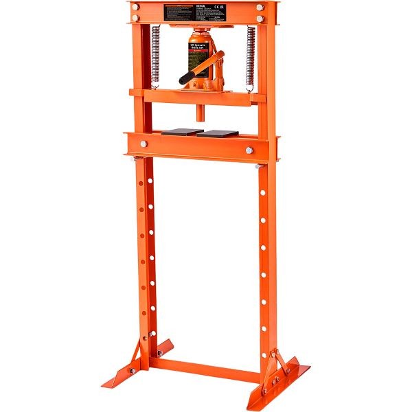 VEVOR Hydraulic Shop Press, 12 Ton H-Frame Hydraulic Garage/Shop Floor Press, QJDSQCYYJC12TU73BV0