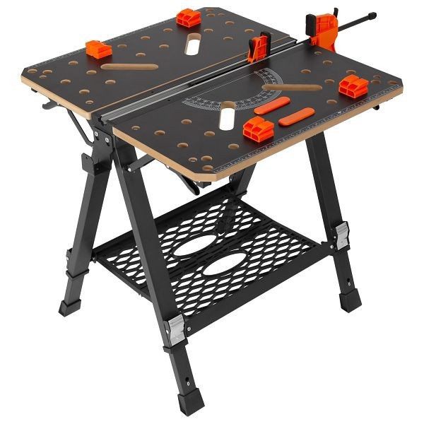 VEVOR Folding Work Table, 2-in-1 as Sawhorse & Workbench, 1000 lbs Capacity, B454KG70X65CM9NVGV0