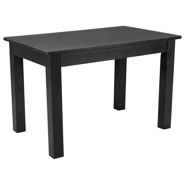 Flash Furniture HERCULES 46" x 30" Rectangular Black Wash Solid Pine Farm Dining Table, XA-F-46X30-BW-GG