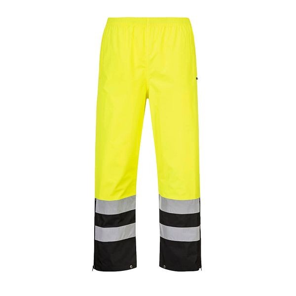 Portwest Hi-Vis Rain Pants, Yellow/Black, 4XL, Regular, S587YBR4XL