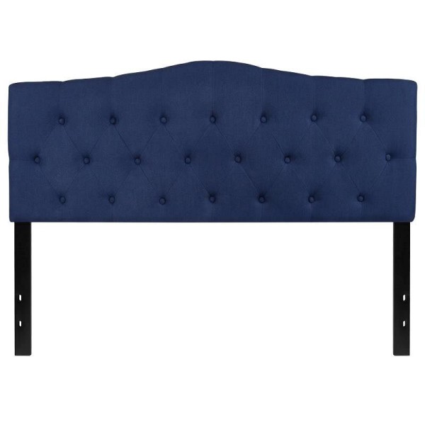 Flash Furniture Cambridge Tufted Upholstered Queen Size Headboard in Navy Fabric, HG-HB1708-Q-N-GG