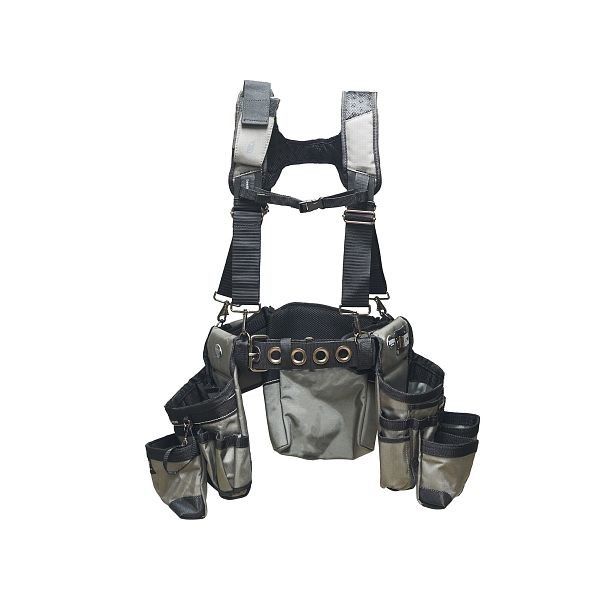 Bucket Boss 3 Tool Bag Tool Belt with Suspenders in Grey, Quantity: 3 cases, 55185