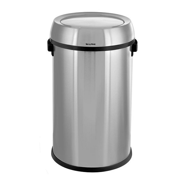 Alpine 17 Gal. Stainless Steel Commercial Trash Can with Swing Lid, Brushed, ALP470-65L-1