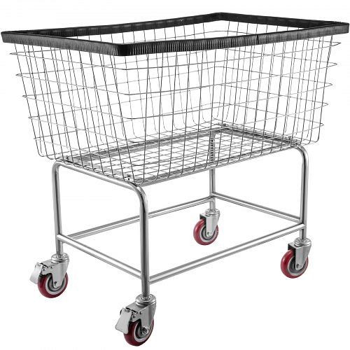 VEVOR Wire Laundry Cart Wire Laundry Basket 4.5 Bushel Heavy Duty with 5" Wheels, XYCDG200F-D000001V0