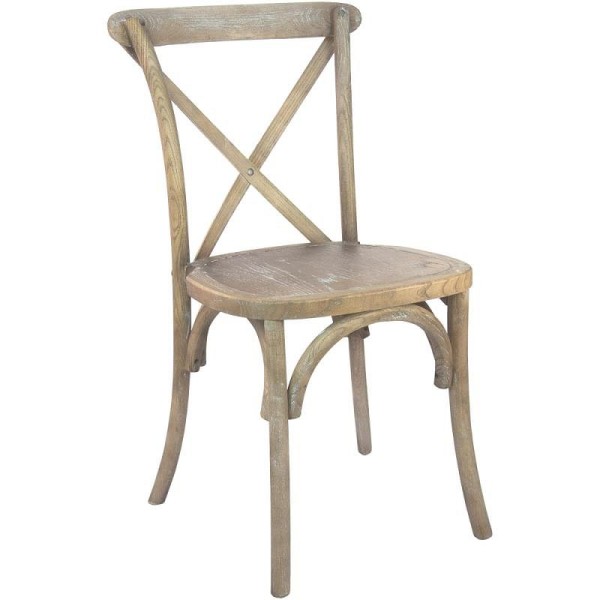 Flash Furniture Advantage Medium Natural With White Grain X-Back Chair, X-BACK-MOWG