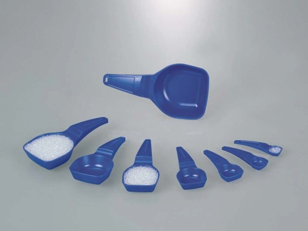 Burkle Measuring spoons, blue, large package 0.5 ml capacity, Quantity: 100, 5378-4044