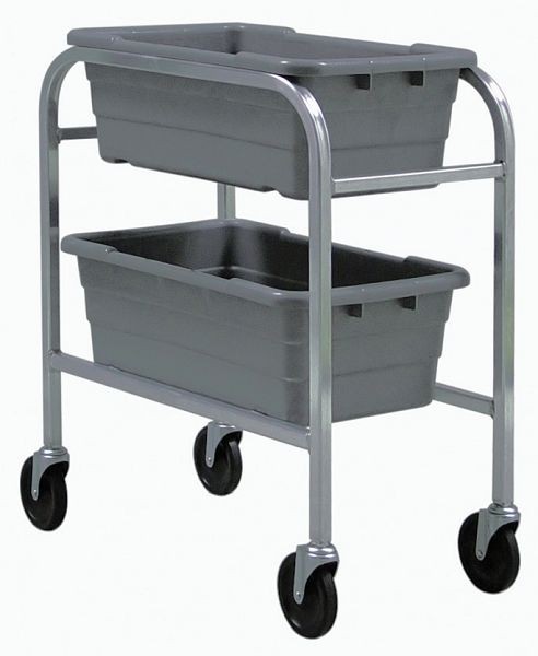 Quantum Storage Systems Tub Rack, mobile, 60 lb. weight capacity per bin, end loading, holds (2) TUB2516-8 gray tubs (included), TR2-2516-8GY